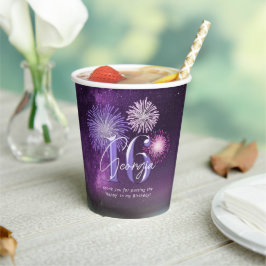 Vasos De Papel Fireworks Sweet 16 Purple ID984