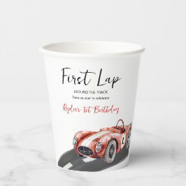Vasos De Papel First Lap Race Car 1st Birthday 