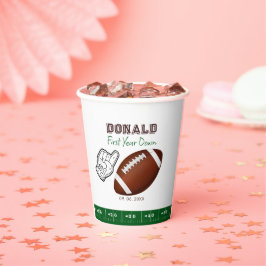 Vasos De Papel First Year Down Football Birthday