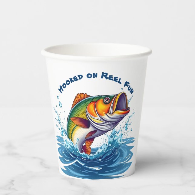 Vasos De Papel Fish-Hooked on Reel Fun (Anverso)