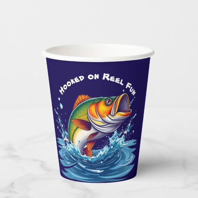Vasos De Papel Fish-Hooked on Reel Fun (Anverso)