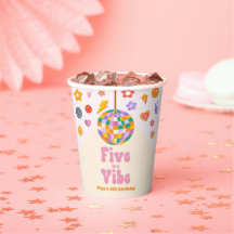 Five is A Vibe Retro Disco Ball Fiesta de Cumpleañ