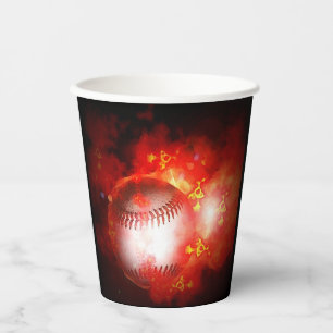 Vasos De Papel Flamante Béisbol Inspirador