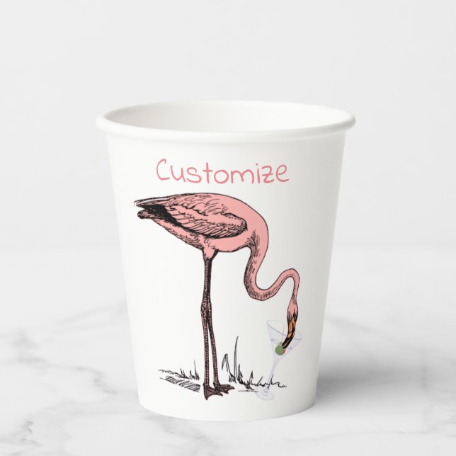 Vasos De Papel Flamingo Beber Martini Thunder_Cove (Anverso)