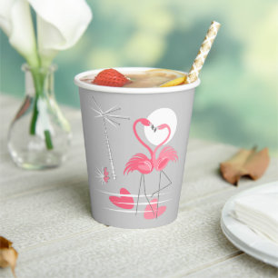 Vasos De Papel Flamingo Love