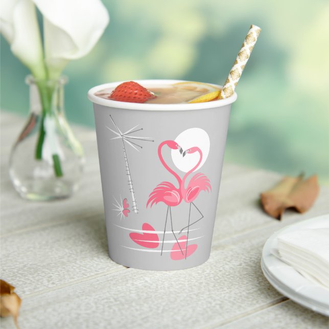 Vasos De Papel Flamingo Love (in situ)