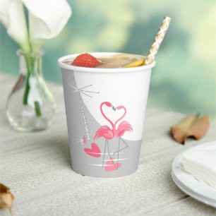 Vasos De Papel Flamingo Love Large Moon