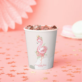 Vasos De Papel Flamingo rosa Es un Baby Shower Chica