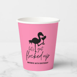 Vasos De Papel Flamingo Rosado Frenado Cumpleaños Tropical
