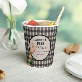 Vasos De Papel Flannel & fizz invierno ducha de novia negra y bla
