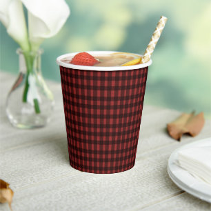 Vasos De Papel Flannel & fizz invierno ducha de novia roja y negr