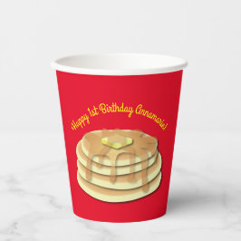 Vasos De Papel Flapjack del partido de cumpleaños del panqueque C