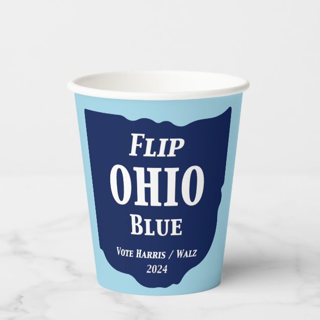 Vasos De Papel Flip Ohio Blue en 2024 (Anverso)