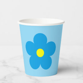Vasos De Papel Flor azul