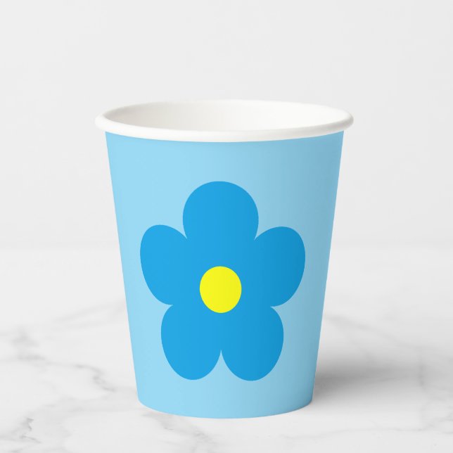 Vasos De Papel Flor azul (Anverso)