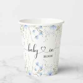Vasos De Papel Flor azul de Baby Shower bebé en flor de sangre