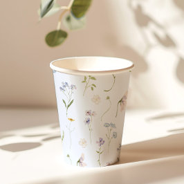 Vasos De Papel Flor azul Flor Floral elegante Bebé Niño ducha