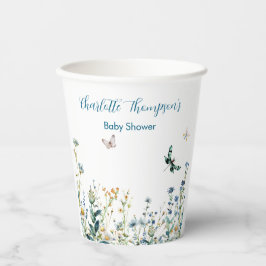 Vasos De Papel Flor azul y verde