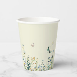 Vasos De Papel Flor azul y verde