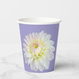 Vasos De Papel Flor blanca y rosa