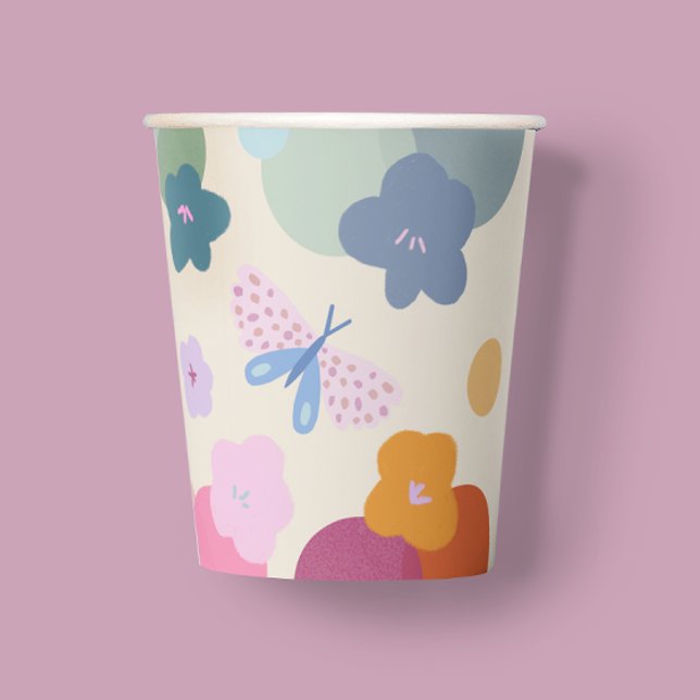 Vasos De Papel Flor Colorida Cumpleaños Dopamina Papel (Subido por el creador)