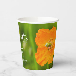 Vasos De Papel Flor de Amapola Naranja de Verano para Cumpleaños 