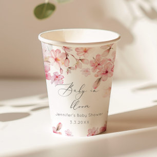 Vasos De Papel Flor de cerezo sakura ducha de bebé rosa