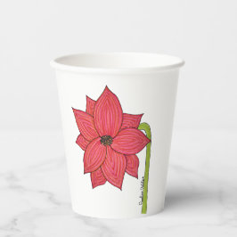 Vasos De Papel Flor de Estrella Roja
