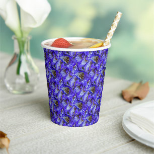 Vasos De Papel Flor de iris púrpura / inclinada / cubierta /