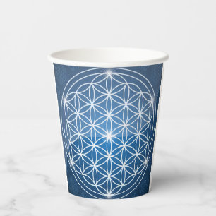 Vasos De Papel flor de la vida formas de geometría sagrada semill