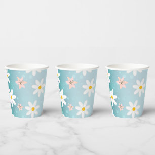 Vasos De Papel Flor de lirio de Daisy moderno Rústico sin fisuras