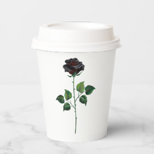 Vasos De Papel Flor de rosa negra