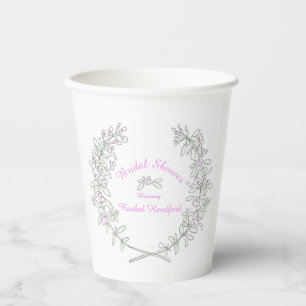 Vasos De Papel Flor de tomillo corona ducha de novia gris verde r