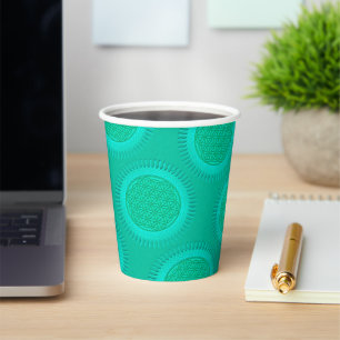 Vasos De Papel Flor de vida - sol - patrón ininterrumpido 2