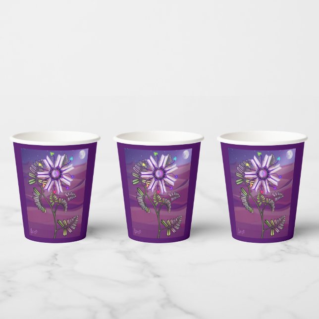 Vasos De Papel Flor en el desierto (Multi)