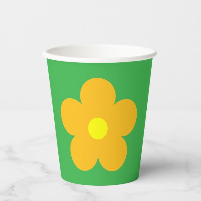 Vasos De Papel Flor naranja (Anverso)