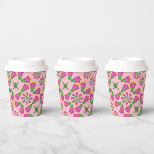 Vasos De Papel Flor retro de campanilla Mandalas Cuadros de papel