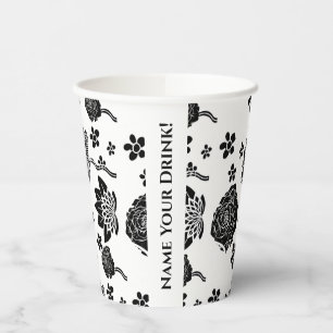 Vasos De Papel Flor rosa de amor propio de la naturaleza de Mikit