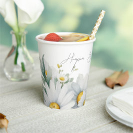 Vasos De Papel Flor silvestre acuarela