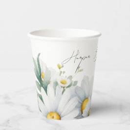 Vasos De Papel Flor silvestre acuarela