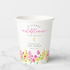 Vasos De Papel Flor silvestre Baby Shower acuarela floral cúpula 