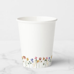 Vasos De Papel Flor Silvestre Colorida