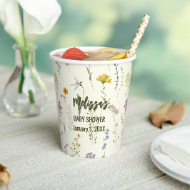 Vasos De Papel Flor silvestre de boho rústico