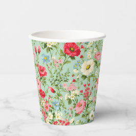 Vasos De Papel Flor silvestre de campo inglesa personalizada