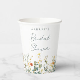 Vasos De Papel Flor silvestre ducha de novia