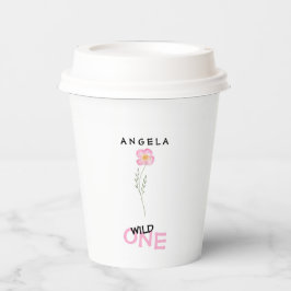 Vasos De Papel Flor silvestre personalizada Un primer cumpleaños