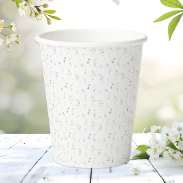 Vasos De Papel Flora de flores silvestres acuarela primavera vera