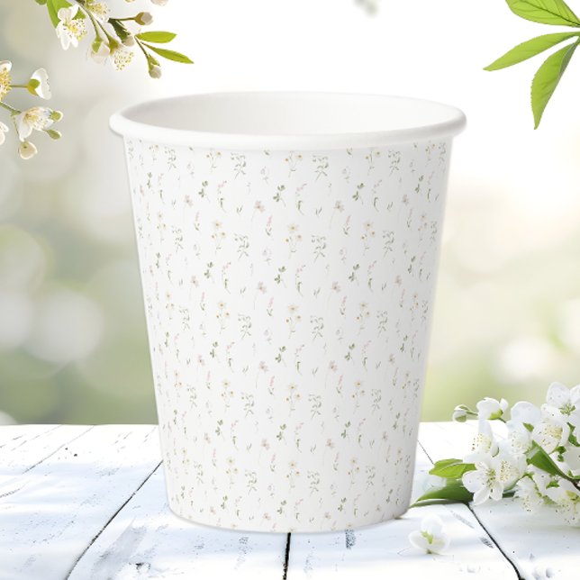Vasos De Papel Flora de flores silvestres acuarela primavera vera (Subido por el creador)