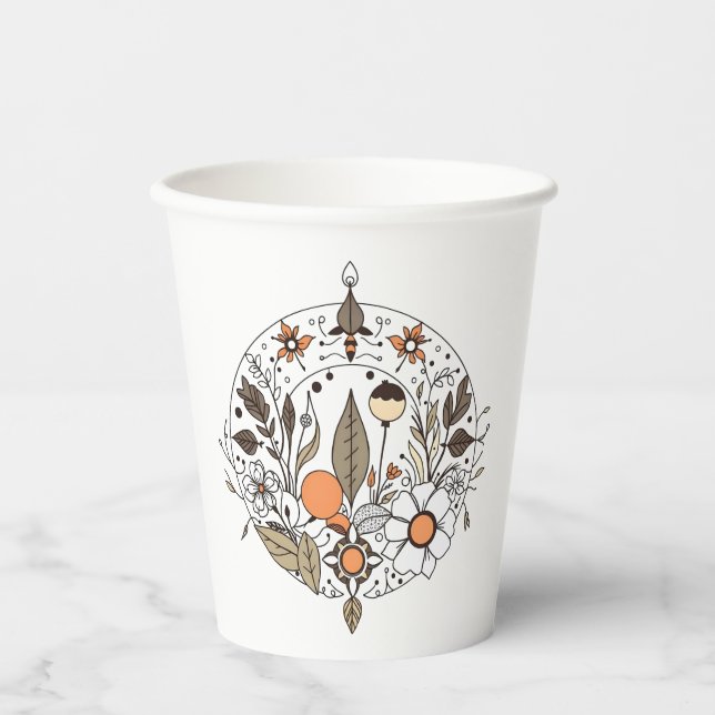 Vasos De Papel Flora Delicada N02 (Anverso)