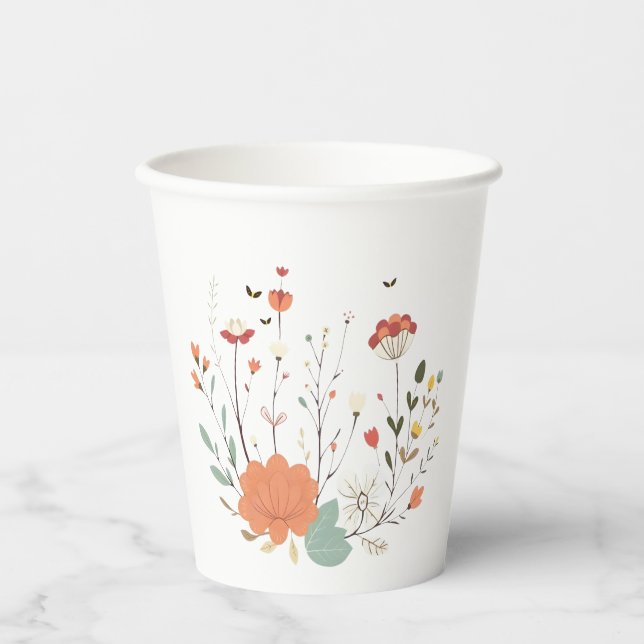 Vasos De Papel Flora Delicada N07 (Anverso)